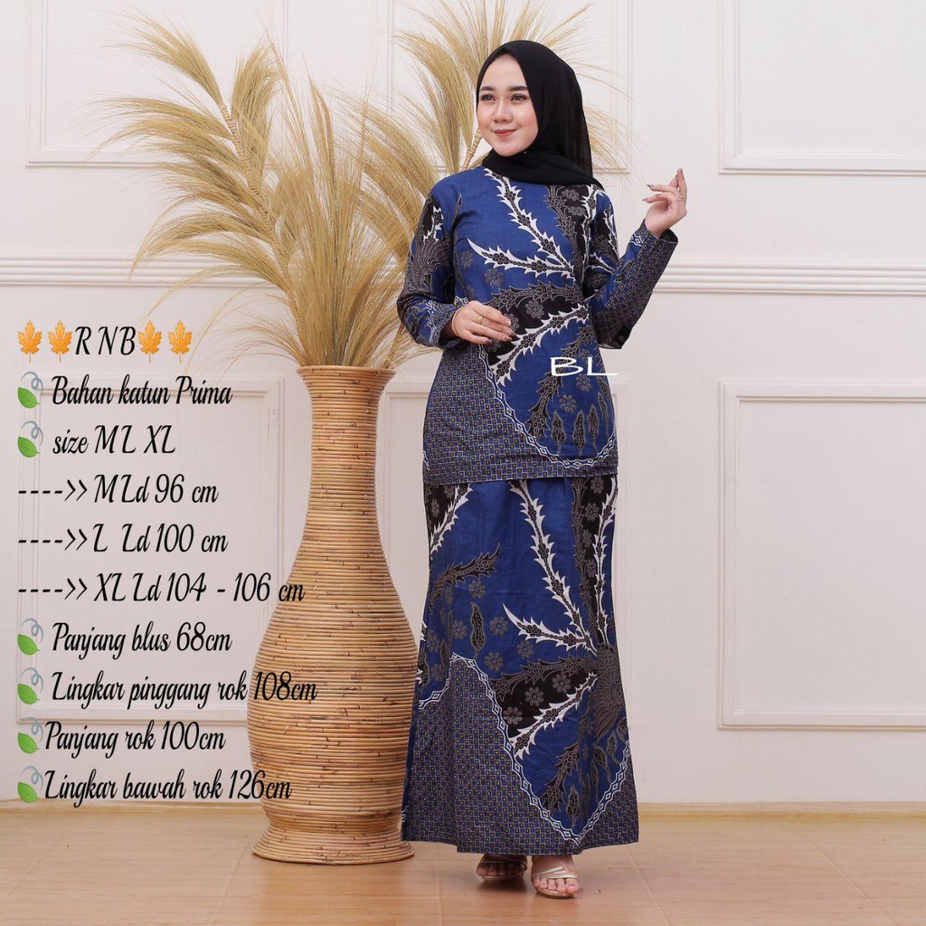 Setelan RnB Batik Baju Kurung Seragam Guru Pengajar Set Blus Dan Rok Katun Prima Halus Matilda #11