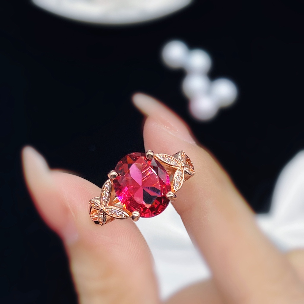 Butterfly Cincin Pernikahan Bahan Sterling Silver 925 Warna Rose Gold Desain Kupukupu Hias Rubyberlian Untuk Wanita