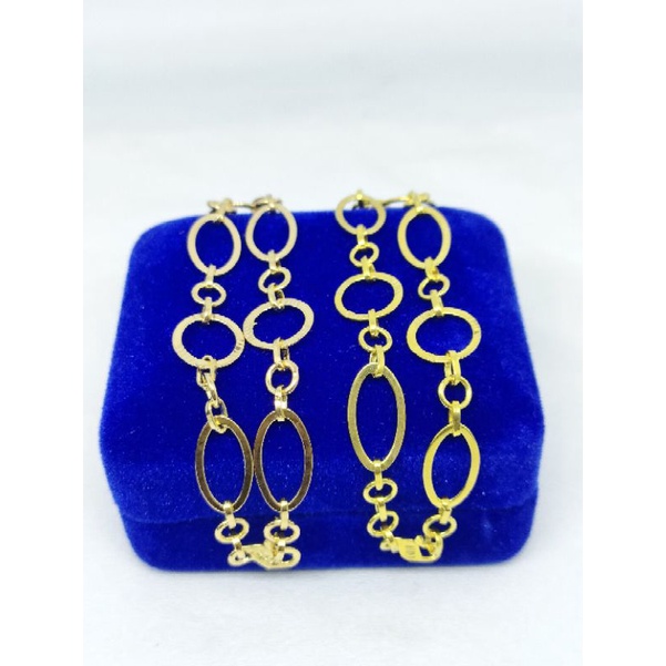 gelang tangan perak asli lapis emas/gelang tangan rantai holo oval bulat ukir/gelang asli silver 925 - perhiasan gelang tangan perak 925 asl