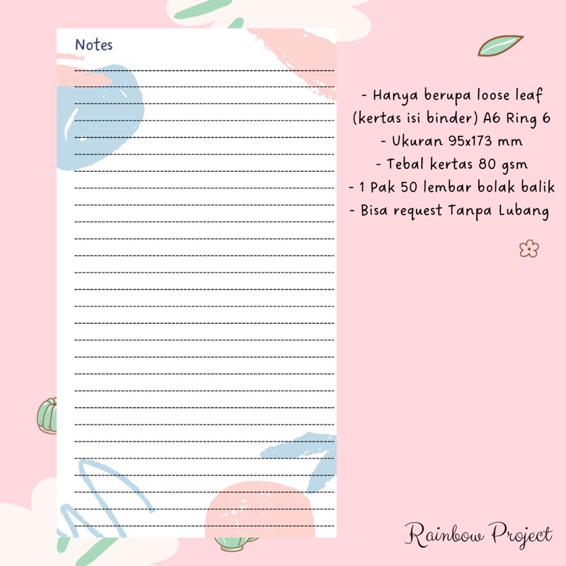 

Kertas Refill Isi Binder A6 Ring 6 Loose Leaf Agenda Buku Catatan Notebook Notepad Budgeting Keuangan Journaling Jurnal Catatan Menabung Daily Planner