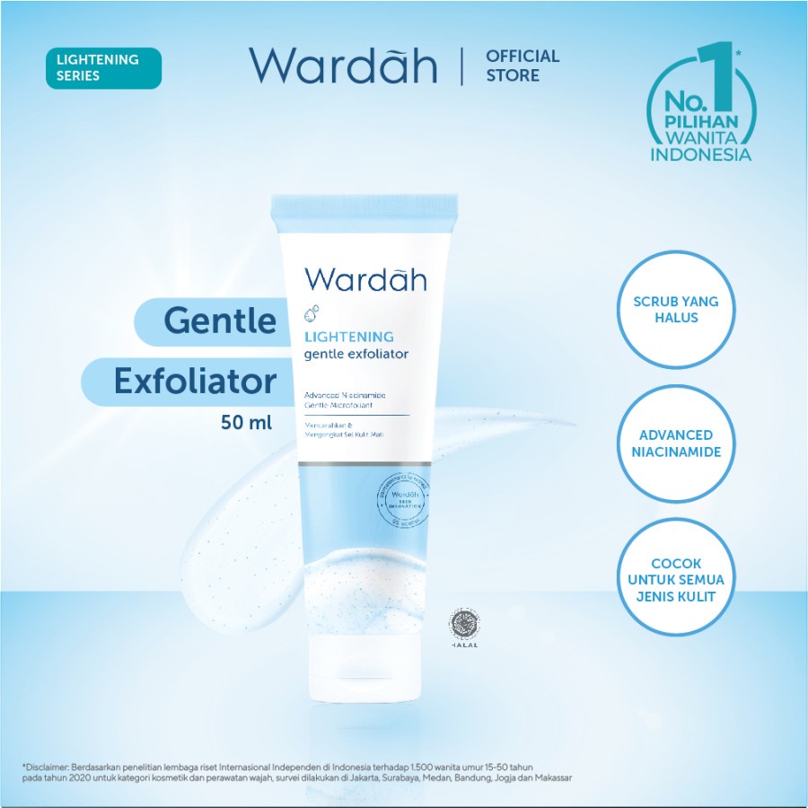 Jual Wardah Lightening Gentle Exfoliator 50 ml Shopee Indonesia
