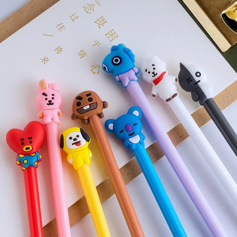 

Pulpen KPOP BTS Karakter Lucu Pen Tinta Hitam Gel Pena Stationary Import Murah