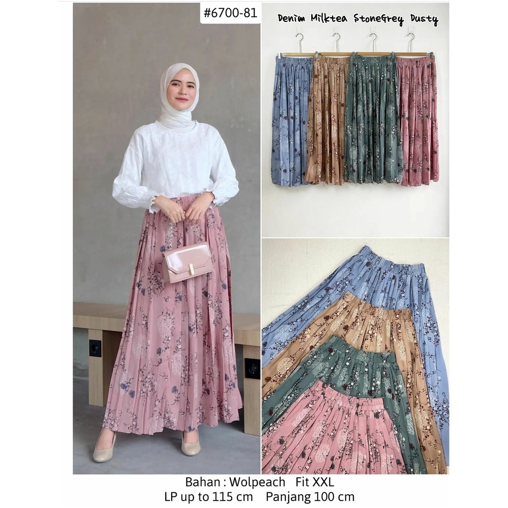 Rok plisket premium/Rok Plisket/Rok bawahan panjang/Bawahan Rok Wanita