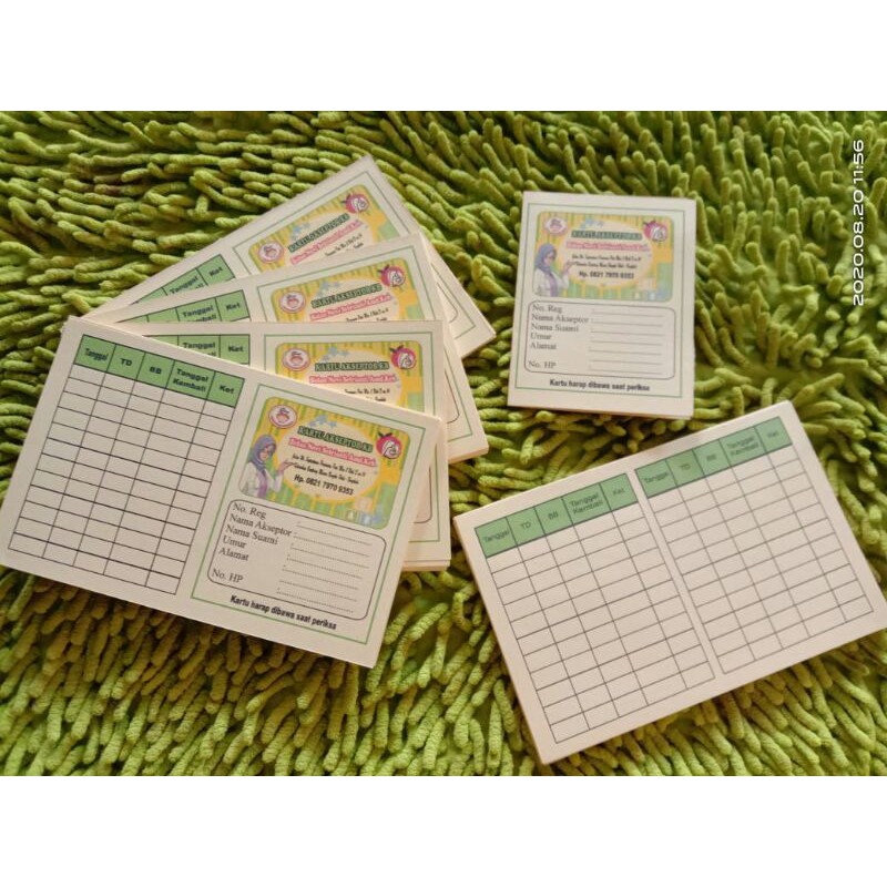 Kartu Akseptor KB Warna Motif - Kartu KB - Kartu KB 2 lipat - Kartu KB Bidan - kesehatan-4