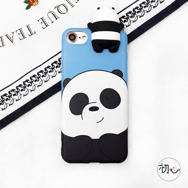 WE BARE BEARS DOLL 3D PEEP CASE For IPHONE 5 6/6S 7 8 plus X( GRIZZ, ICE BEAR , PANPAN )