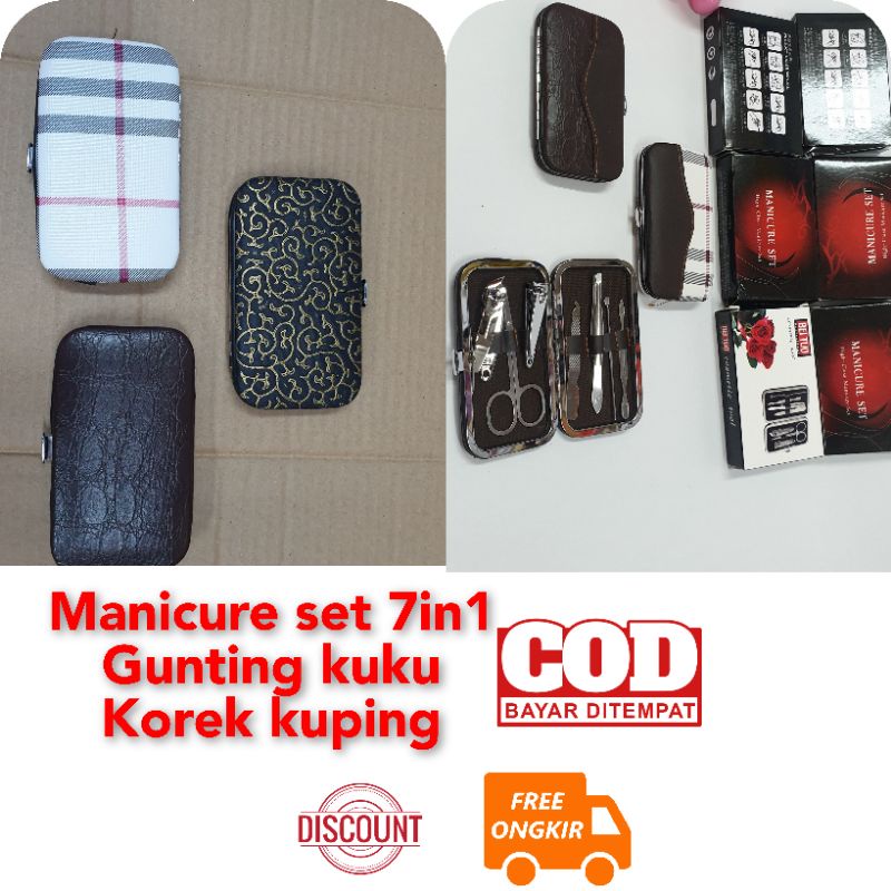 Manicure pedicure set anak baby kuku nail art dompet menicure 7in1