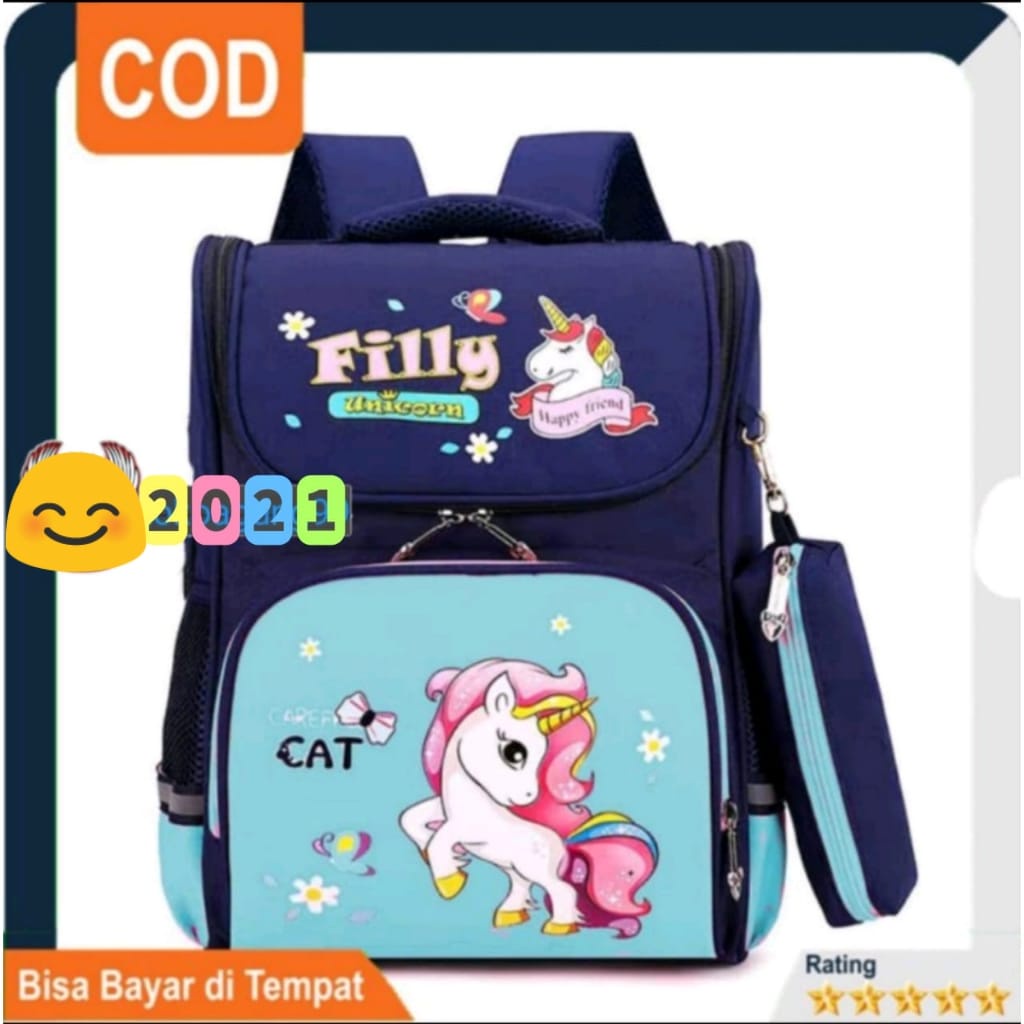 Tas sekolah anak perempuan Filly UNICORN / Ransel anak perempuan / tas cewek / tas ngaji