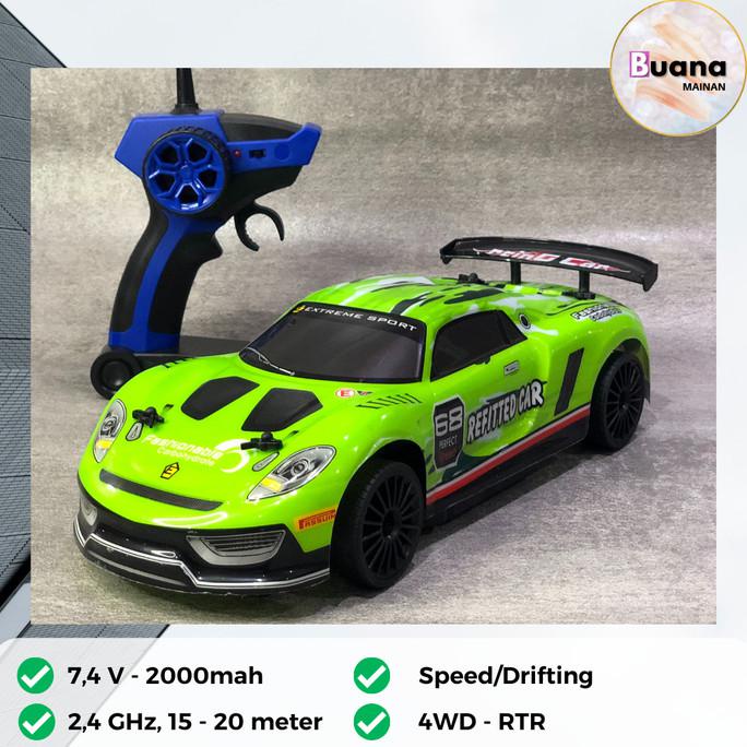 RC MOBIL REMOTE BALAP RACING DRIFT KENCANG - 2,4GHz-Hijau