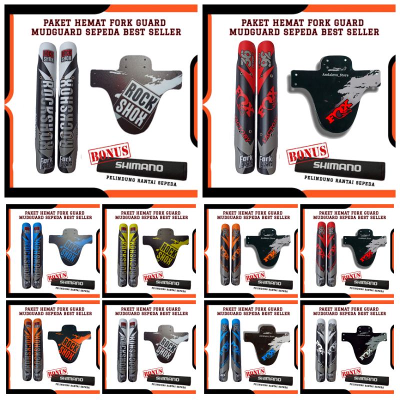 [ TERLARIS ] Pelindung Fork Sepeda Mtb Motif RockshoX Fox - Fork Guard Sepeda Mtb - Pelindung Frame 