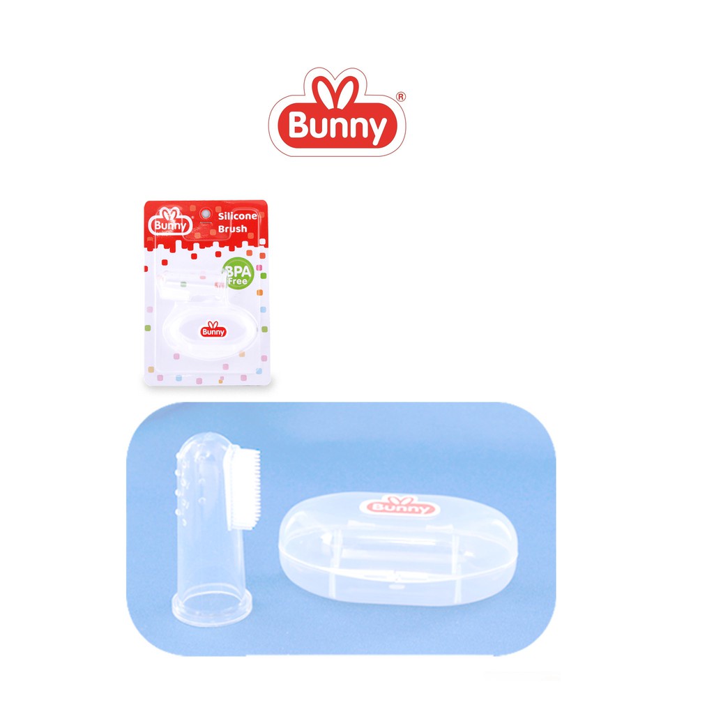 BUNNY (ADC-2204) SILICONE FINGER TOOTHBRUSH WITH BOX / SIKAT LIDAH BAYI