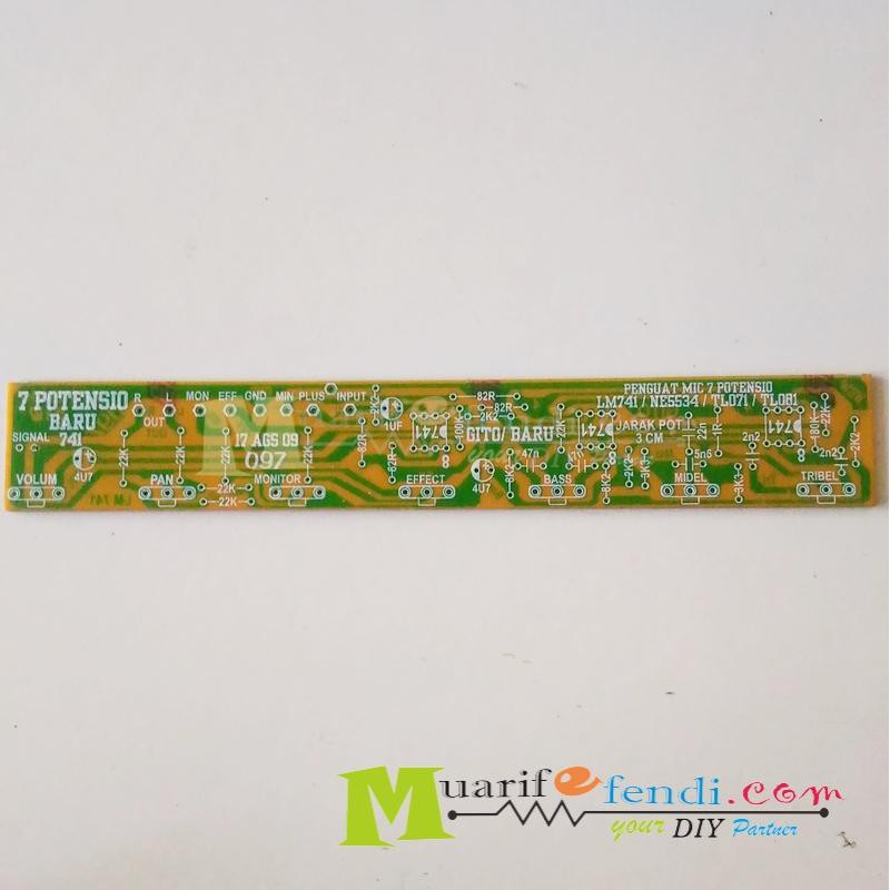 PCB mixer penguat mic 7 potensio gito preampmic ne5532 GITO 097