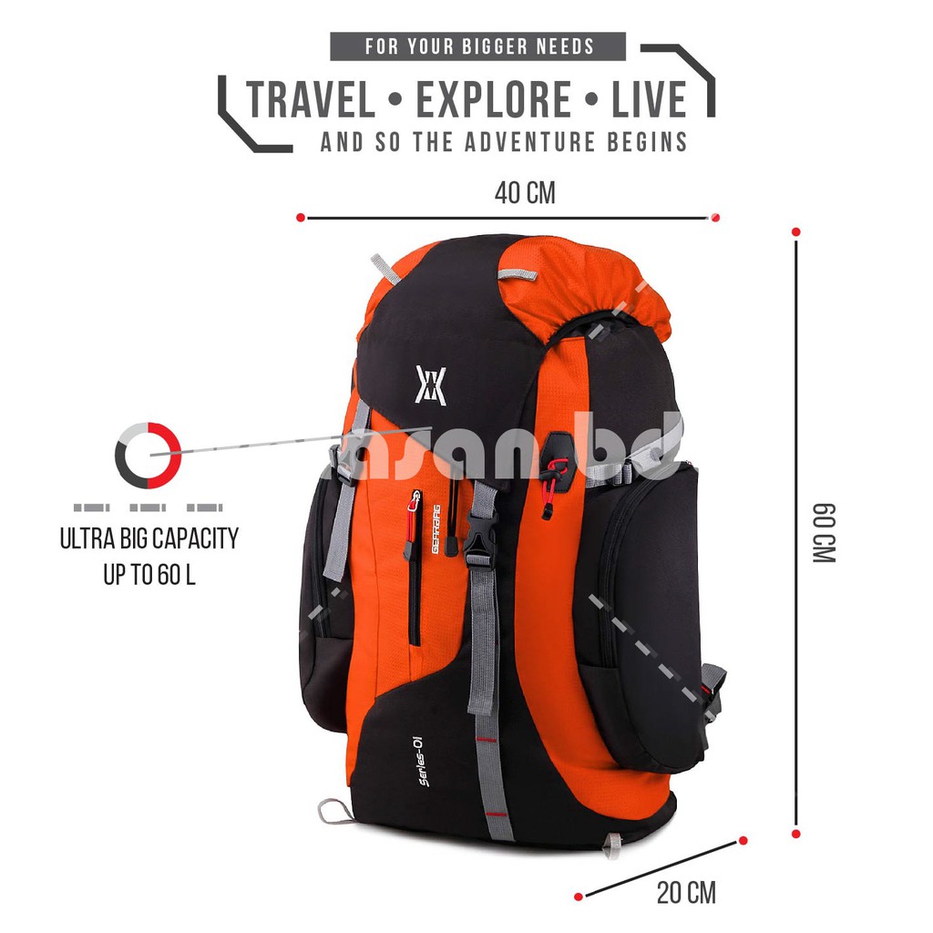 PTS -McNeil Wilder Pack - Tas Gunung Camping Mountain Backpack - Orange MCO1