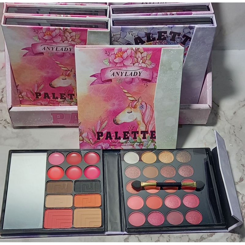 PROMO!! ANYLADY EYESHADOW MAKEUP PALLETE 4IN1 EYESHADOW+BLUSHER+LIPSTICK PALETTE NO. 8658FA