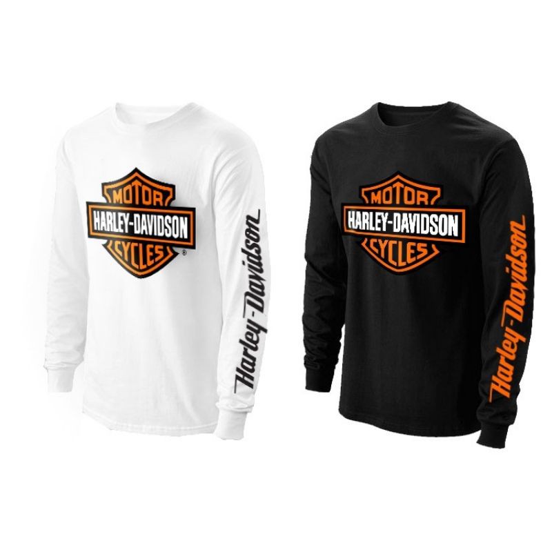 kaos lengan panjang HARLEY DAVIDSON WHITE BLACK