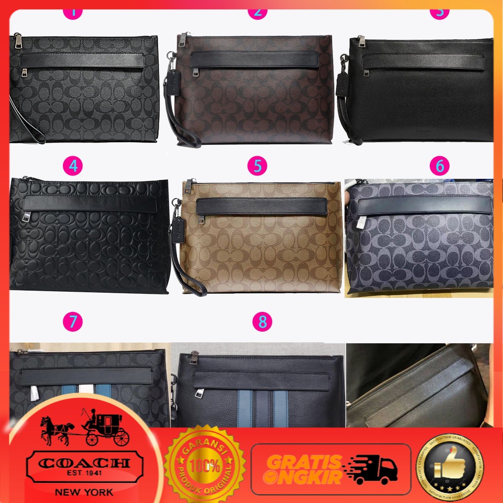 TAS  PRIA Coach cowhide with PVC material men's clutch 32716