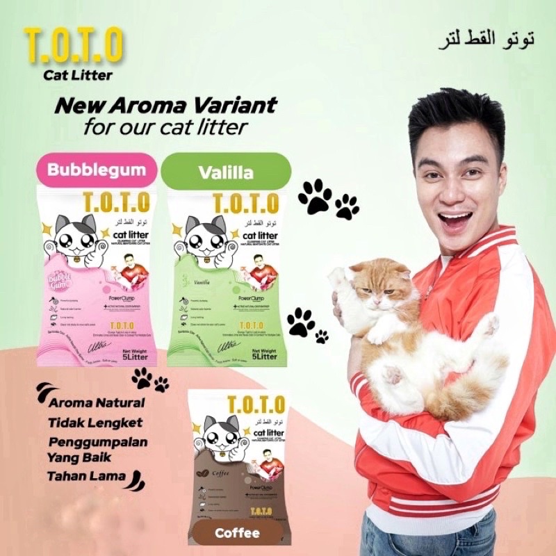 Pasir Kucing Gumpal Toto 10 Liter