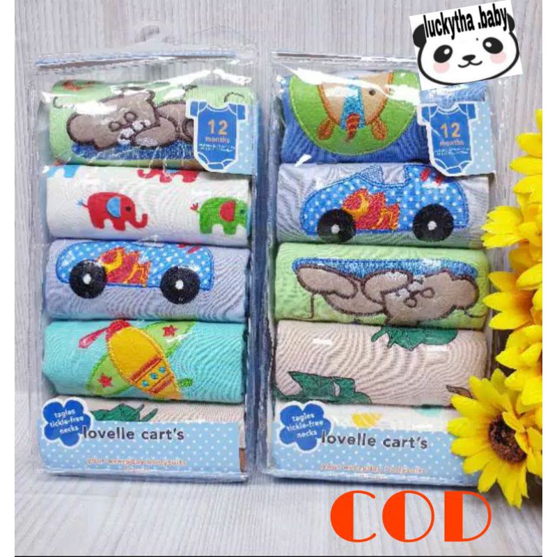 grosir 1pak(5pcs)_ jumper bayi size 3-6-9-12 mont / jumper pendek Lovely