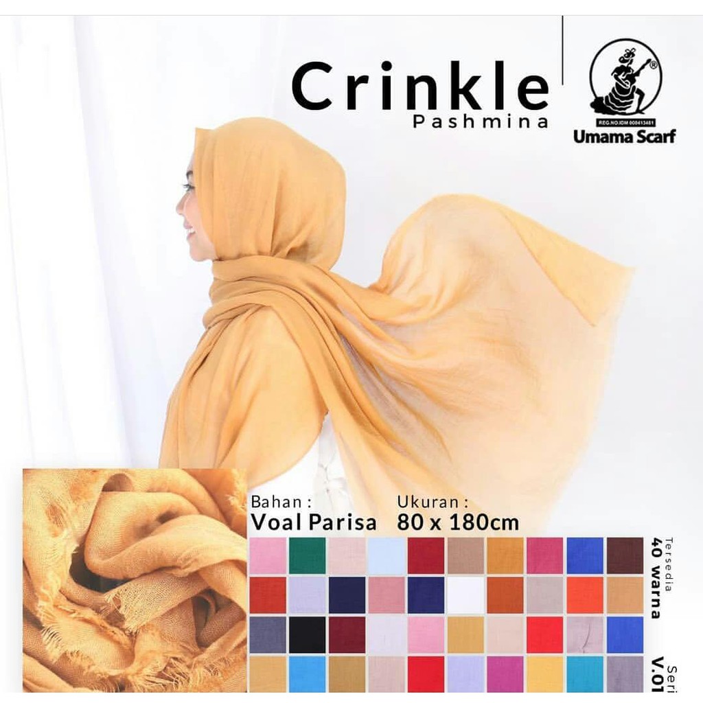Hijab Murah Pashmina Crinkle Original By Umama Scraf Shopee Indonesia