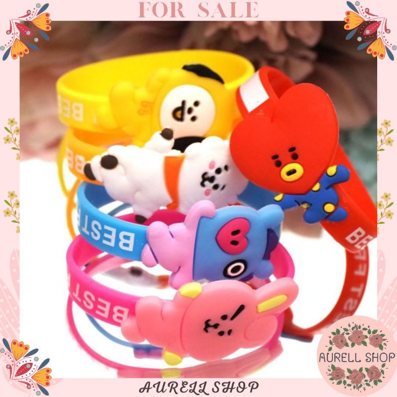 [COD] Gelang Silikon Tebal Elastis Karakter Anak Lucu Silicone Wristband Wanita