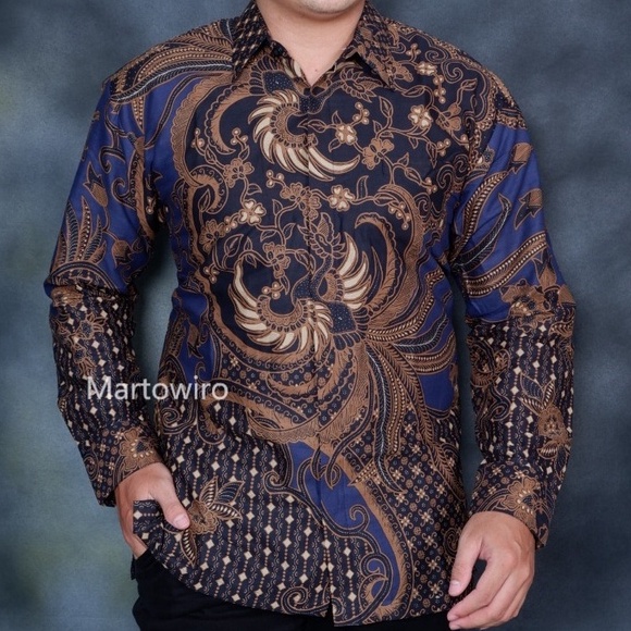 Batik pria lengan panjang  HITAM NAVY COKLAT ORIGINAL BAJU PREMIUM KEKINIAN BATIK SOLO MURAH TERBARU