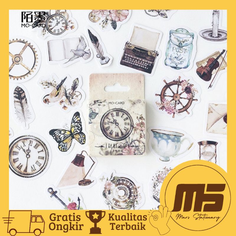 

[ 45 PCS ] Sticker Kawai Aesthetic Clock untuk Scrapbook Jurnal Diary