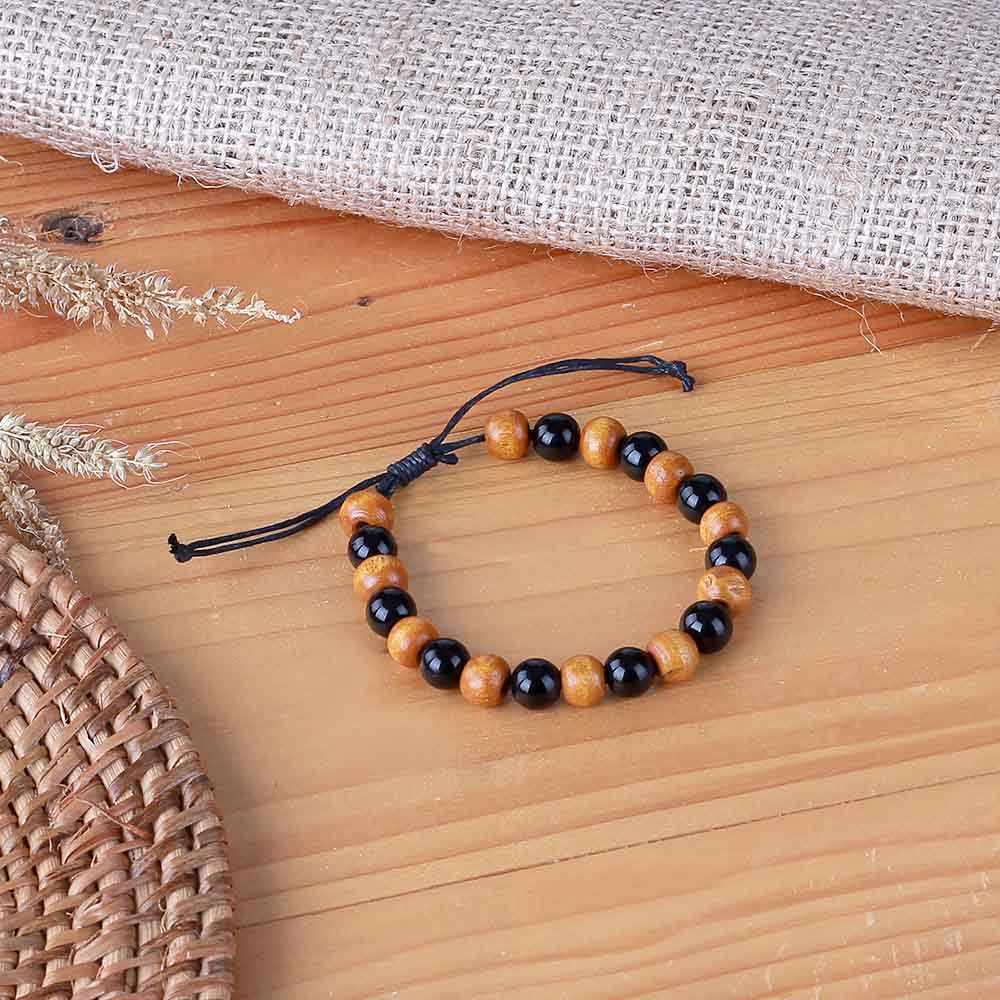 Gelang Handmade Vanka Pria Wanita Manik-manik Hitam Coklat