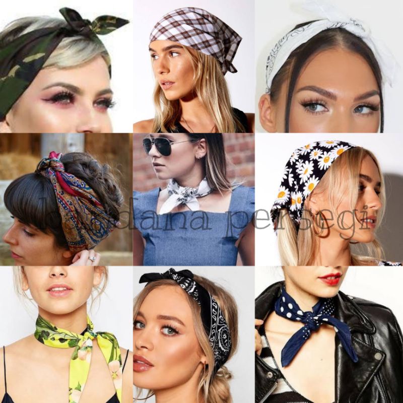 BANDANA PERSEGI / BANDANA KOTAK / BANDANA KOREA / BANDANA LIPAT / KOREA FASHION / BANDANA SLAYER /