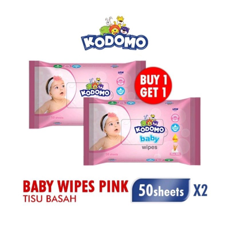 Tisu Basah Mitu/Mitu baby wipes 50+50+10/KODOMO TISU BASAH BUY 1 GET 1