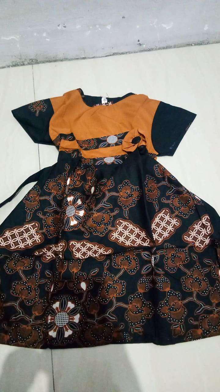 Dress Terusan Anak Perempuan Batik 237 Baju Batik Gaun Anak Seragam Keluarga