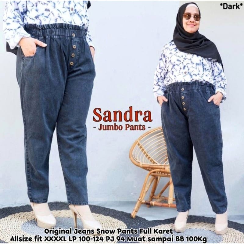 Celana Jumbo Wanita Jeans Baggy Premium Murah Baggy Jumbo