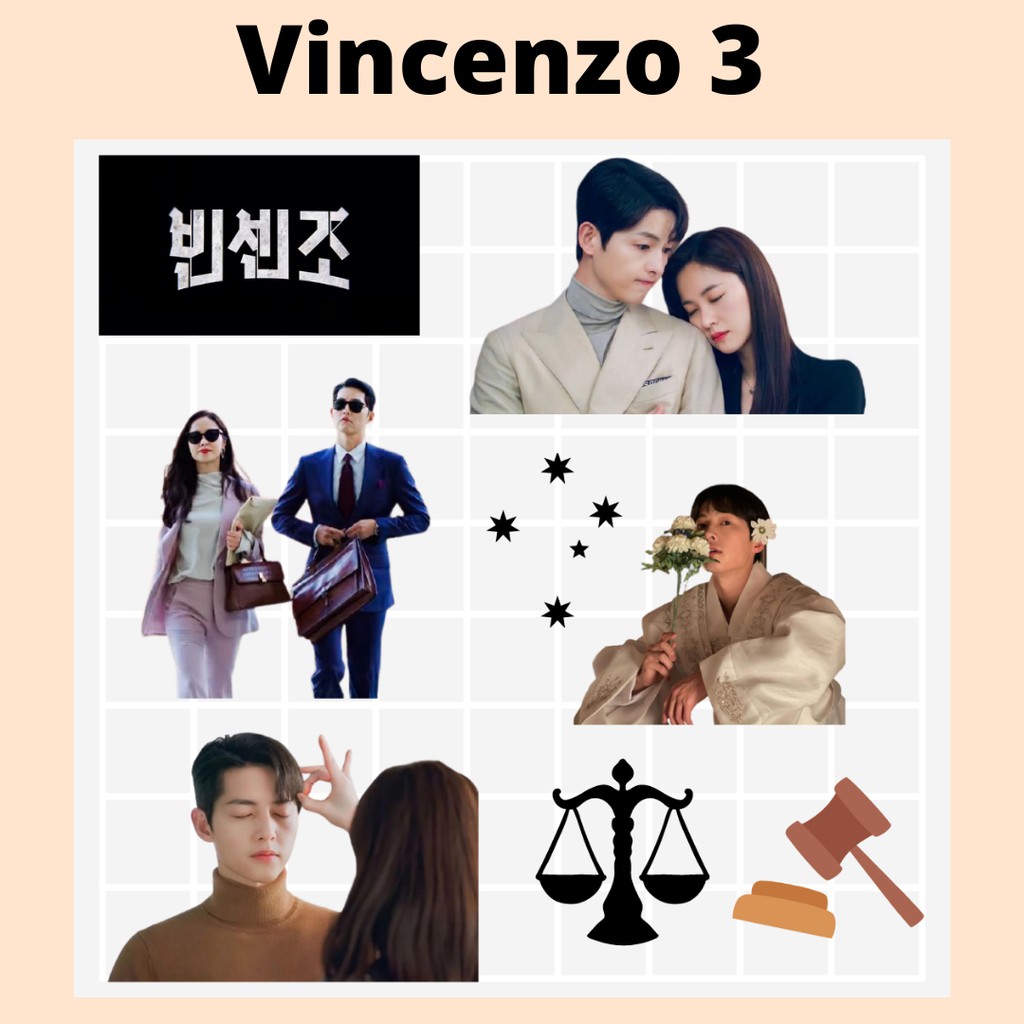 Sticker Pack Drama Korea VINCENZO Song Joong Ki Sticker Aesthetic Murah