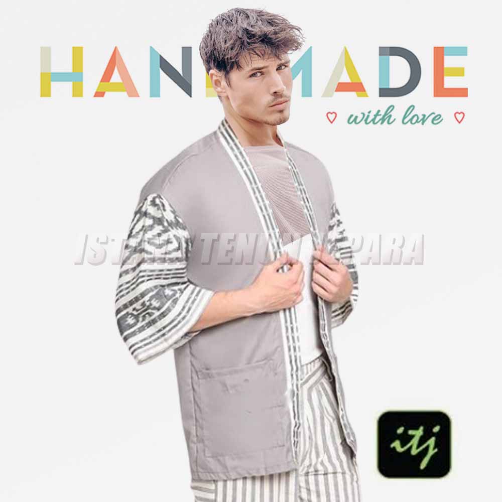 Blazer, Outer Pria Bahan Kain Tenun Troso Asli Handmade