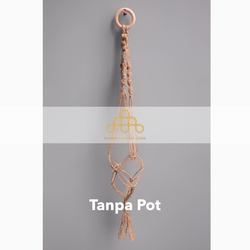 Gantungan Pot Macrame Tali Goni - Gantungan Pot Bunga - Jute Macrame Plant Hanger - Wall Hanging Pot
