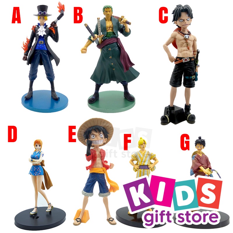 Anime One Piece Luffy Ace Sabo Zoro Nami Figure - Mainan Figur