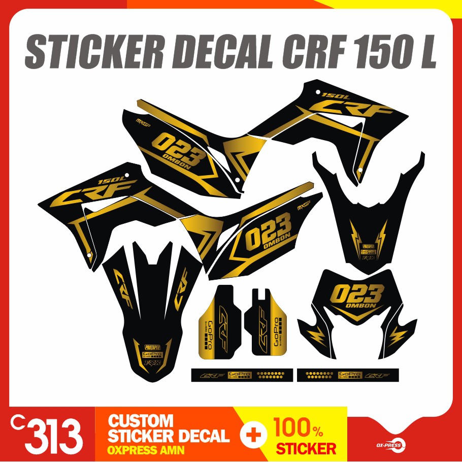 Stiker Striping Decal CRF 150 L Custom Sticker Motor  (18)