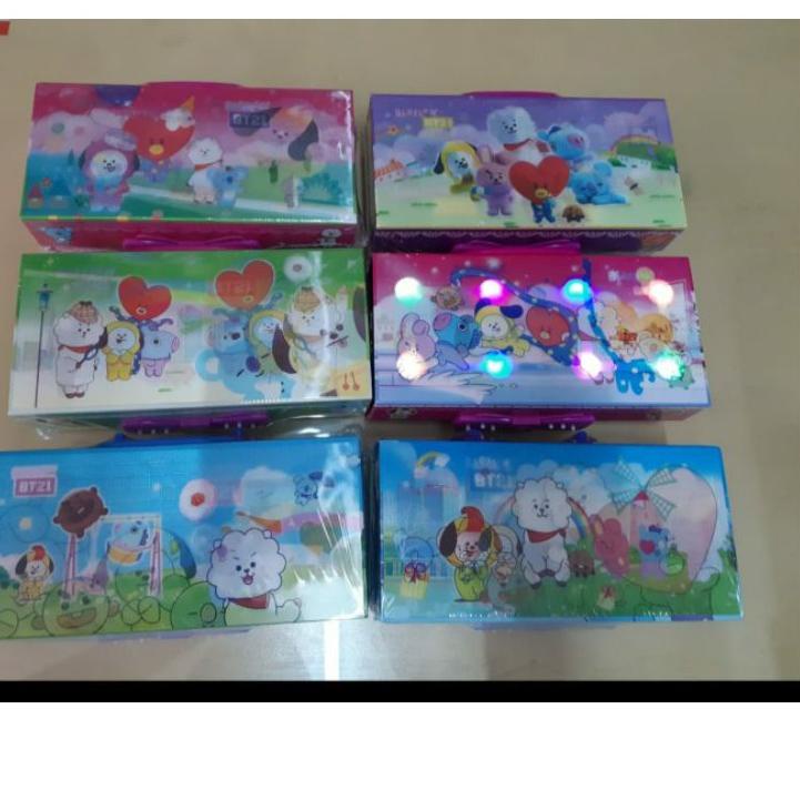 

[PROMO WZD97] kotak pensil KODE password ada LAMPU/pencil case/KODE LED Ready Stok