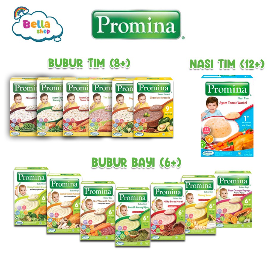 PROMINA BUBUR BAYI / SUN BUBUR BAYI / PROMINA / MAKANAN MPASI BUBUR BAYI 6+ 8+ - BELLA SHOP