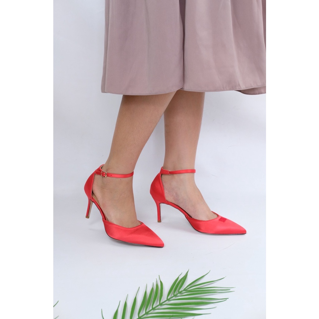 [7.7 Boombastis Sale⚡] - SEPATU WANITA PITA BESAR JCS003 JC SATIN PUMPS HEEL PREMIUM IMPORT