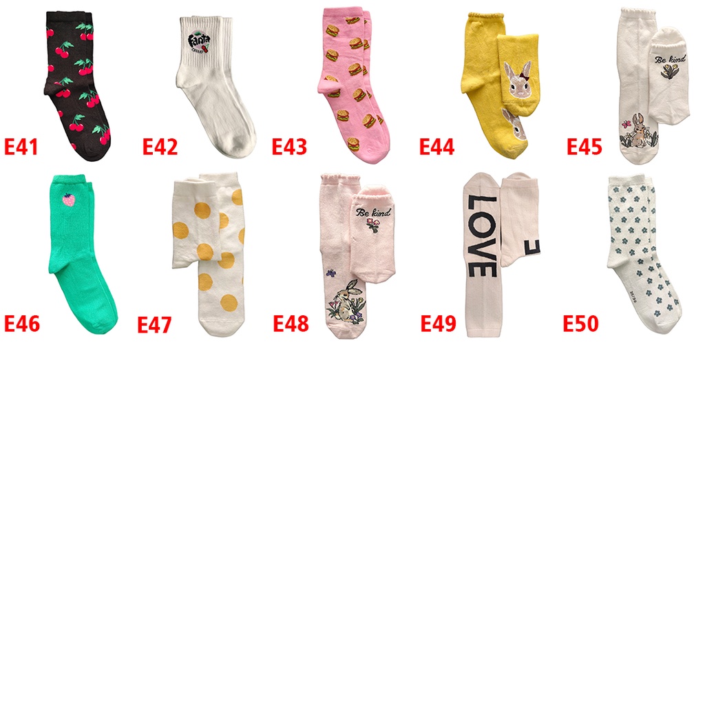 Kaos Kaki Motif Lucu-Lucu / Buah / Snack / Christmas / Snoopy / Leopard BEBAS PILIH (EXPT)-2