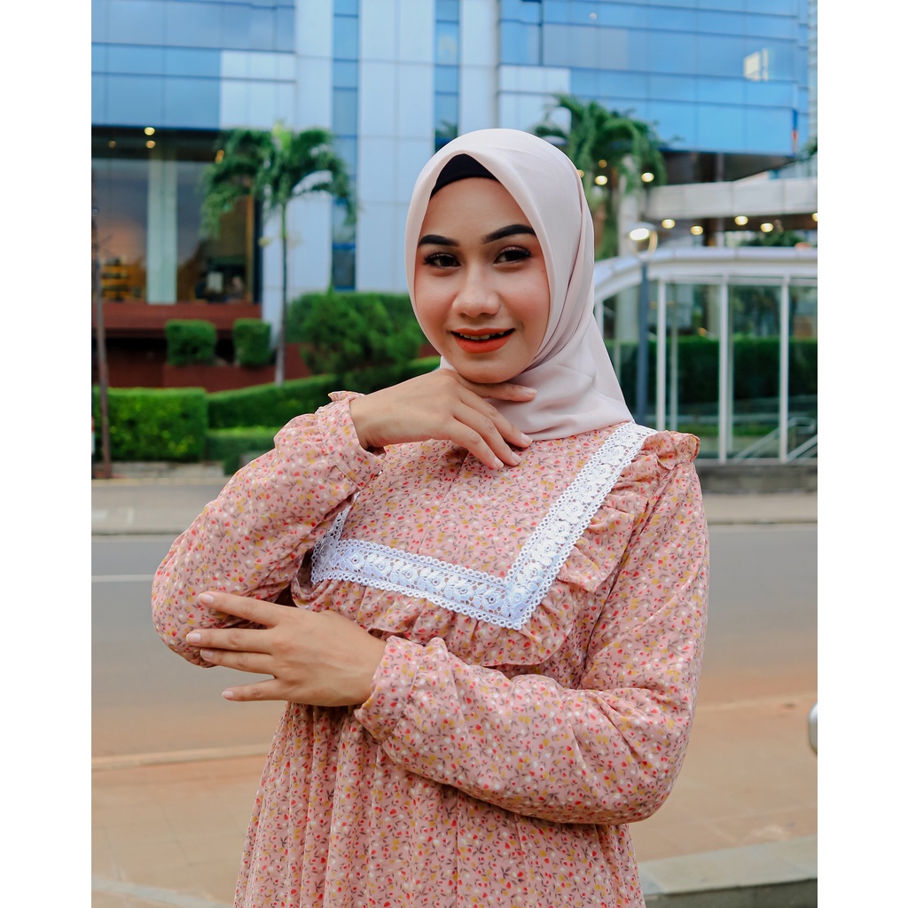 Nura Collection Official - Nuriel Shop - Baju Gamis Wanita Terbaru - Gamis Bahan Ceruty - Laluna-6