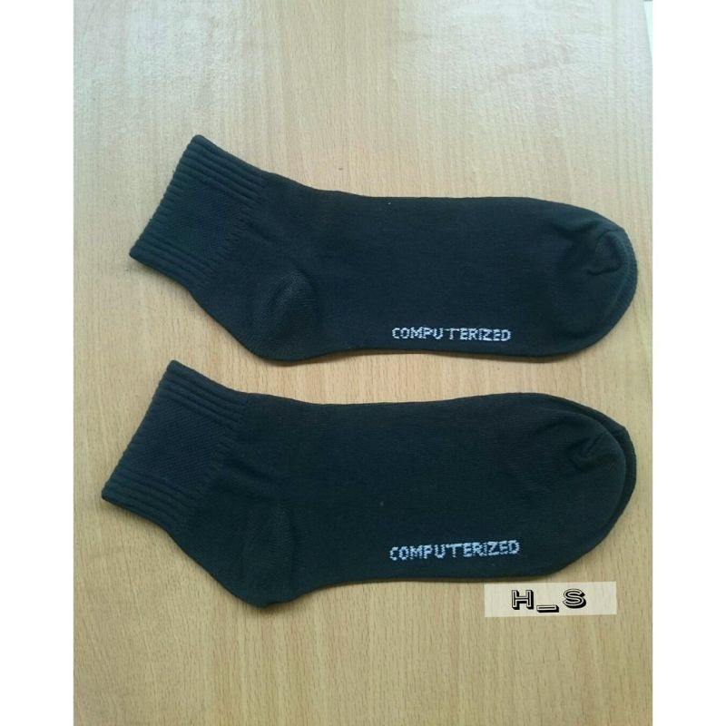 kaos kaki pendek hitam/isi 12 pasang/kaos kaki hitam computer/kaos kaki pria wanita pendek hitam