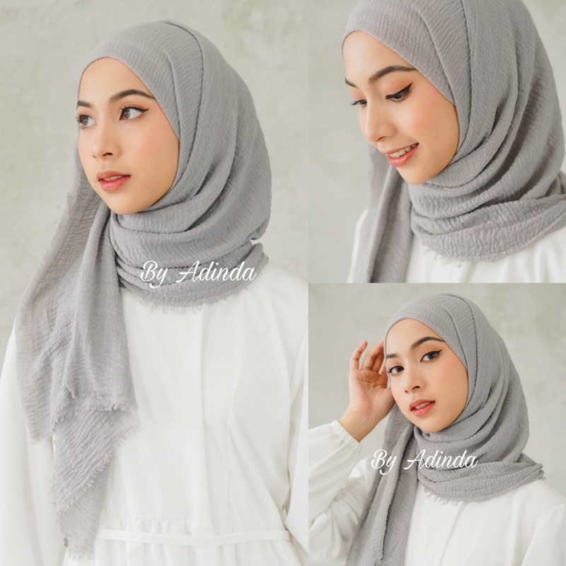 𝐁𝐘 𝐀𝐃𝐈𝐍𝐃𝐀 PASHMINA CRINKLE CRIMP COTTON SHAWL HIJAB PASMINA CRINKLE RAWIS  KUSUT Factory Outlet FAME ladyfame