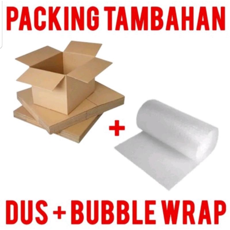 PACKING TAMBAHAN BUBBLE WARP + KARDUS AGAR LEBIH AMAN