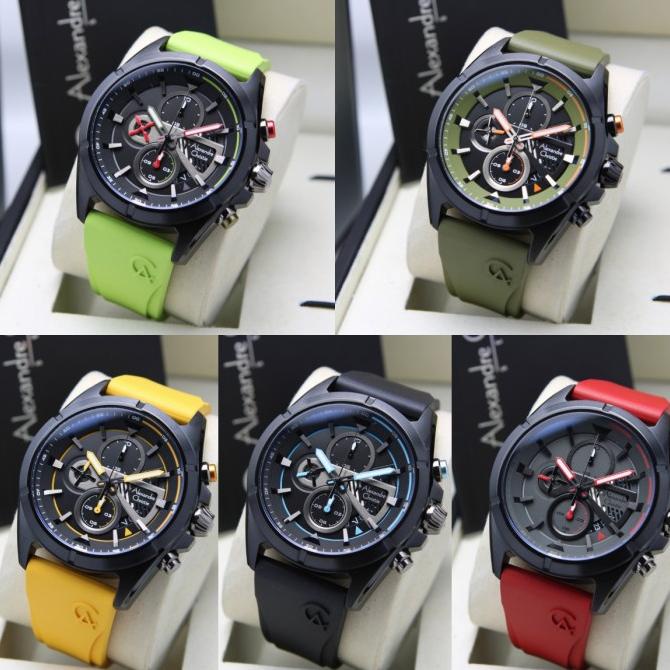 Jam Tangan Pria Alexandre Christie Ac 6592 / Ac6592 Rubber Original Dhakiydano