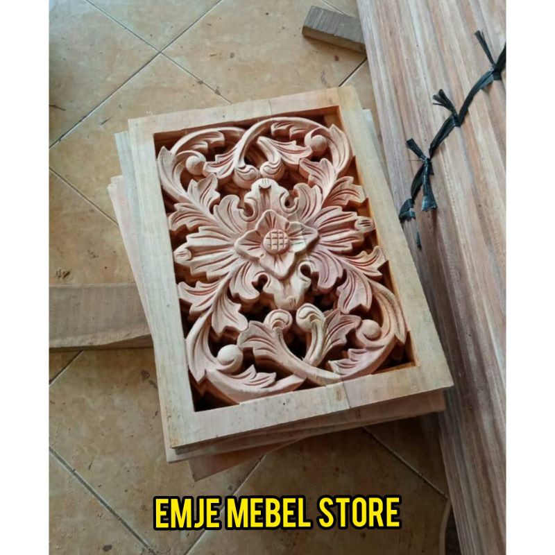 Jual Ornamen Kayu Mahoni Solid Ukir Lis Plang Jendela Indonesia Shopee