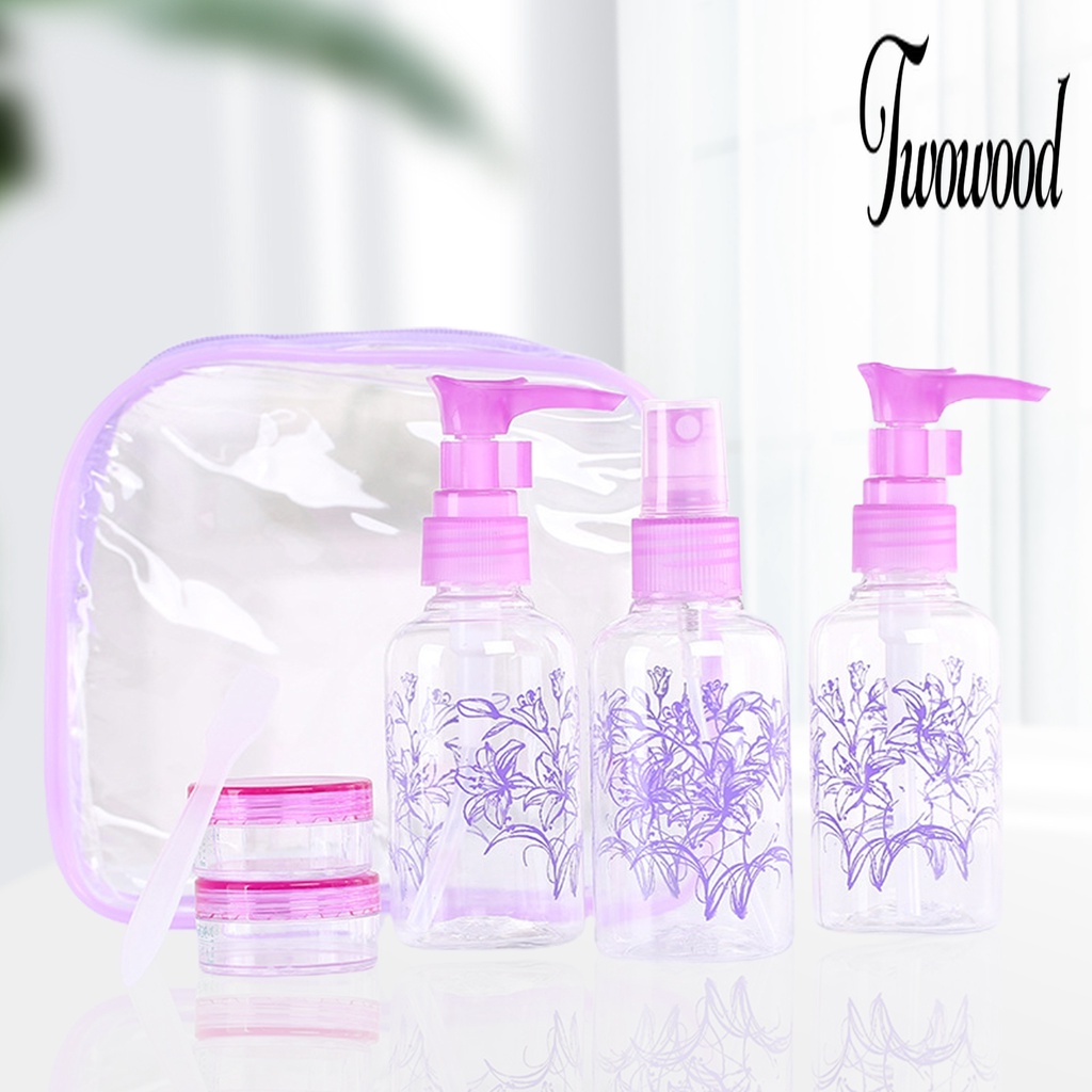 1 Set Botol Dispenser Isi Ulang Model Semprot Anti Slip Anti Bocor Untuk Makeup Travel