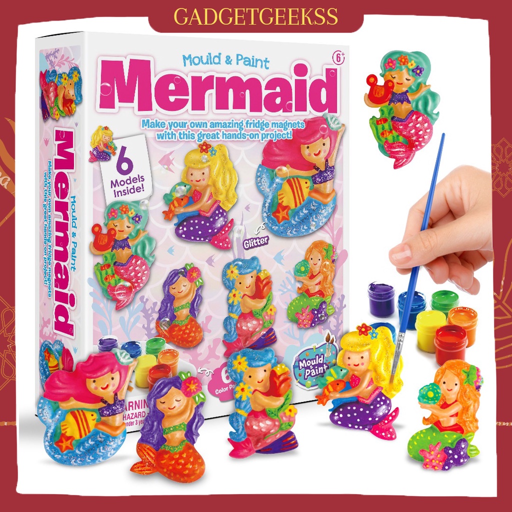 Mermaid Painting Set Mainan Mewarnai DIY 3D Edukasi