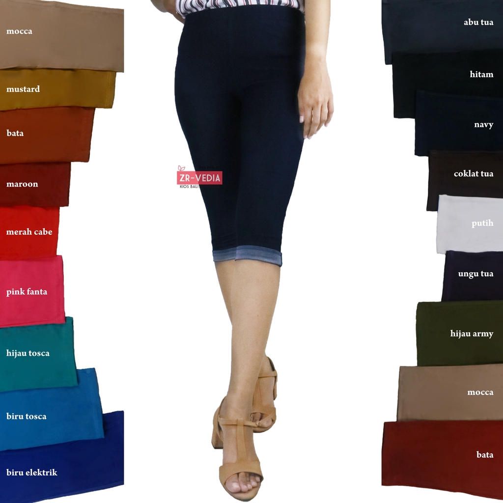 Jegging Laudya fit to XXL / PREMIUM Panjang 3/4 Polos Fashion Import Denim Semi Jeans Tebal Pendek