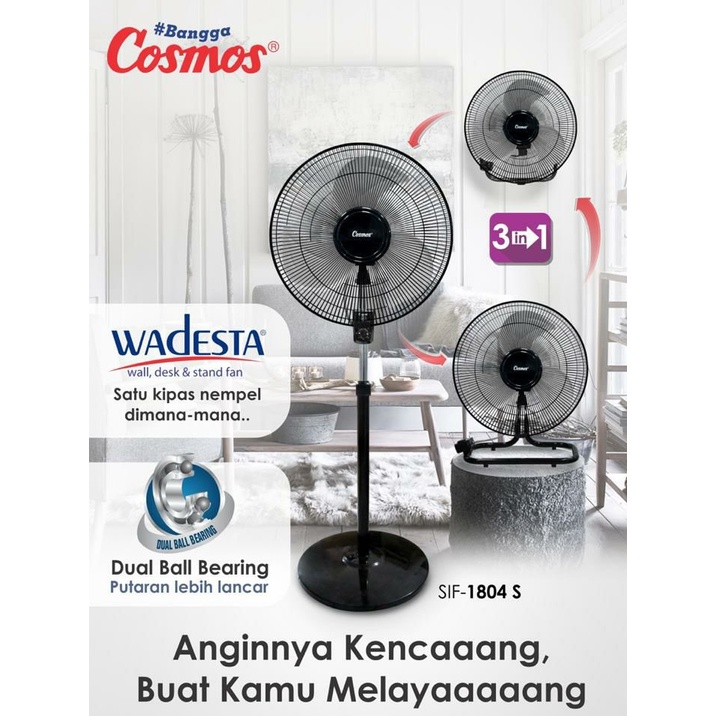 Cosmos Kipas Angin Besi Stainless 3in1 18inch Wadesta SIF 1804 SIF1804