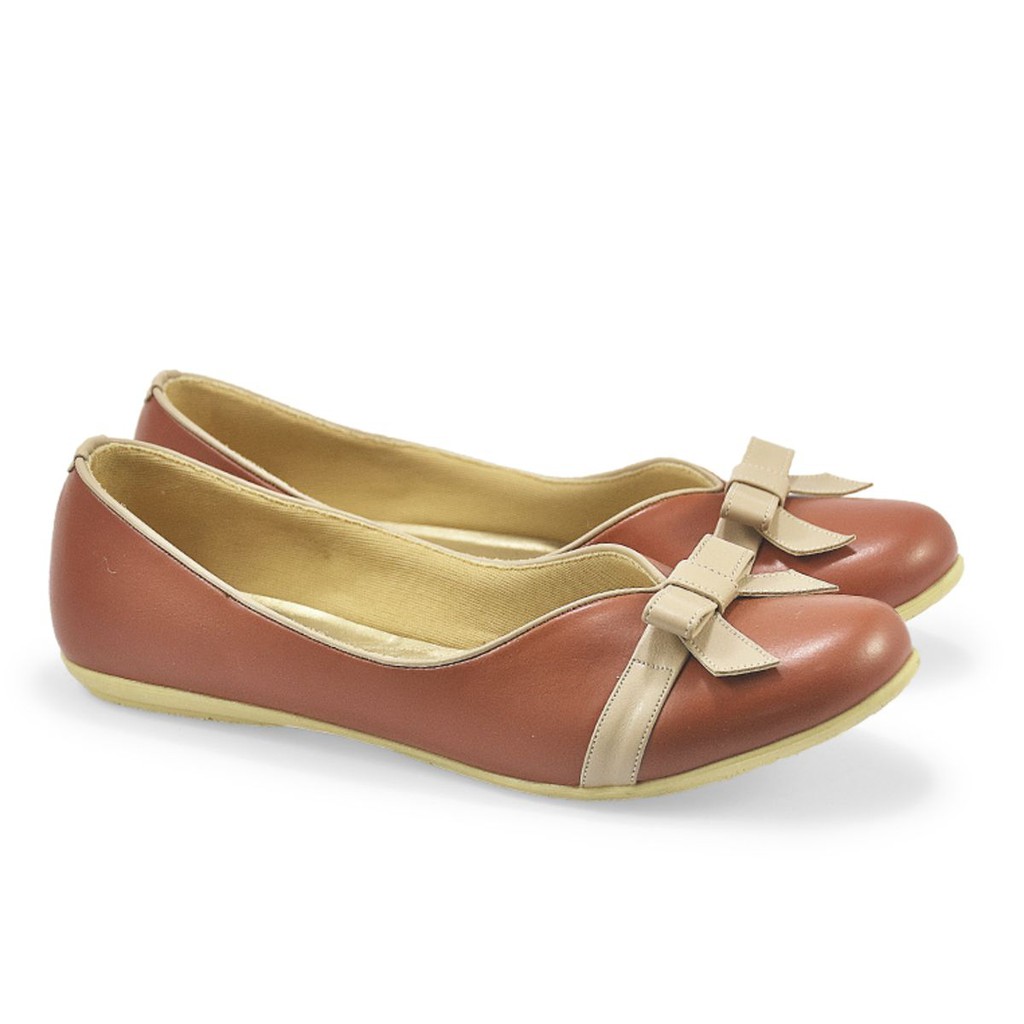 Java Seven - KJS 837 Flat Shoes / Sepatu Flat Wanita COKLAT murah original cibaduyut